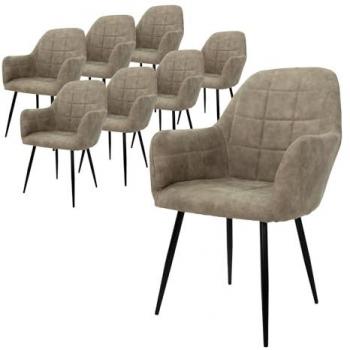 Set di Sedie Imbottite Stile Vintage con Gambe in Metallo