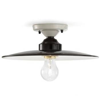 FERROLUCE handmade light Ferroluce : Plafoniera in Ceramica Black & White Industrial