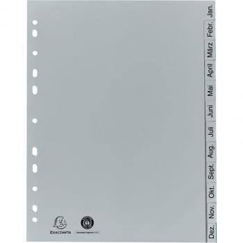EXACOMPTA Kunststoff-Register, Monate, DIN A4, 12-teilig