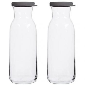 Fonte Glass Carafes - 1.2L - Grey Lid - Pack of 2