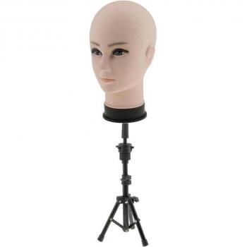 22‑inch Plastic Cosmetology Mannequin Head for Wig Making – Hat & Glasses Display with Tripod Stand