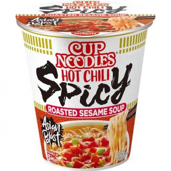 Nissin Chili‑Spicy Cup Noodles – 8er Pack, Chili, Sesam & Gemüse