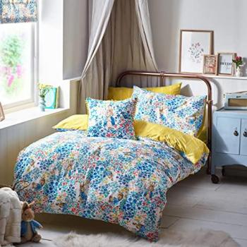 Peter Rabbit Florelli Floral Reversible Duvet Cover Set - Multicolour Cotton - Size Single