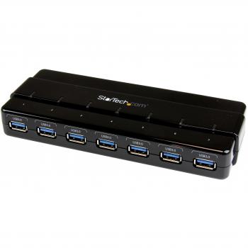 HUB USB 3.0 DE 7 PUERTOS - CONCENTRADOR USB 3.0 DE 7 PUERTOS - HUB DE ESCRITORIO CON ADAPTADOR DE ALIMENTACI