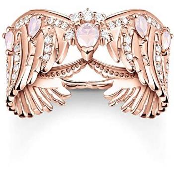 THOMAS SABO Silberring Phönix-Flügel mit Rosa Steinen