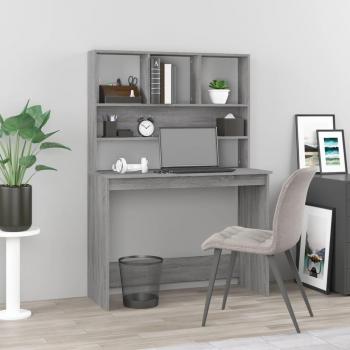 Bureau avec étagères Sonoma gris 102x45x148cm Bois d'ingénierie 823006