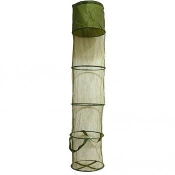 5-Layer Portable Folding Fishing Basket Dip Net Cage 30cm x 140cm for Keeping Fish Alive