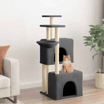 Cat Tree with Sisal Scratching Posts Dark Grey 122 cm Vidaxl