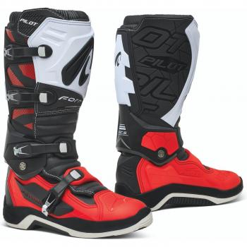 Forma Pilot Motocross Bottes Noir Blanc Rouge 46