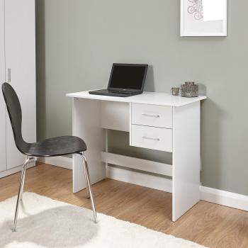 Panama White Desk with White Drawers