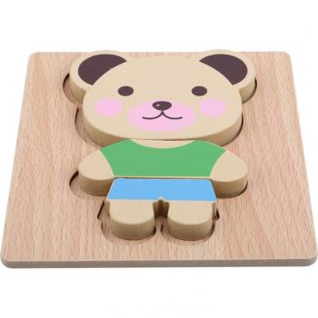 Puzzle en bois pour bébé - Ours à habiller