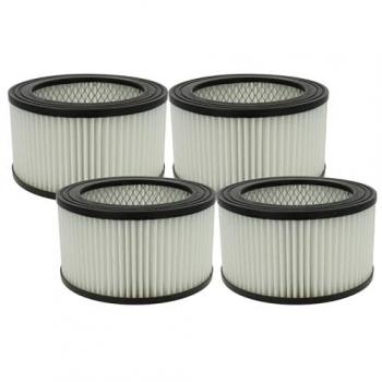 4x Ash Vac-Compatible HEPA Filter for TecTake 401048, 400930, 401049 (Vhbw Black/White)