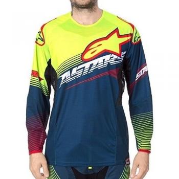 Jersey Mx Alpinestars 2017 Techstar Factory Petrol Amarillo Fluorescent Rojo