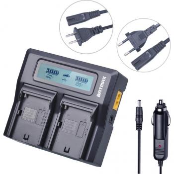 Batmax Ultra Fast Dual LCD Charger for Sony NP-F Series Batteries