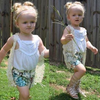 Girls' Summer Fringed Crochet Lace Cardigan (1-5Y)