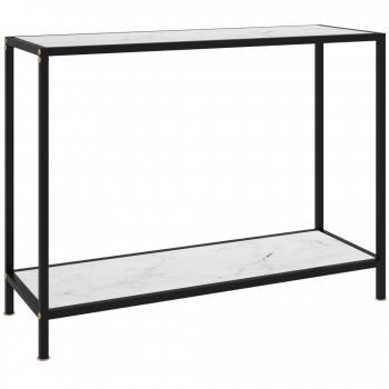 VidaXL Console Table White 100x35x75 cm Tempered Glass