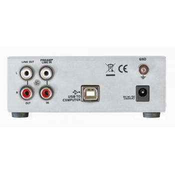 Dynavox UPR‑2.0 Phono‑Boost – MM-Input, USB-Ausgang, silberfarben