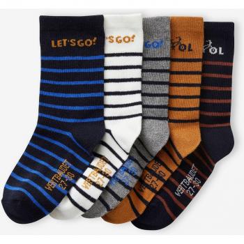 Pack de 5 Calcetines Rayados para Niño - Color Azul Oscuro