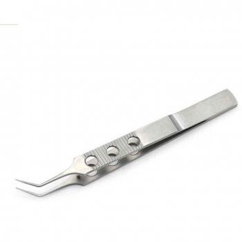 Edelstahl‑Pinzette 11 cm mit verzahntem Kopf – gerade und gebogen