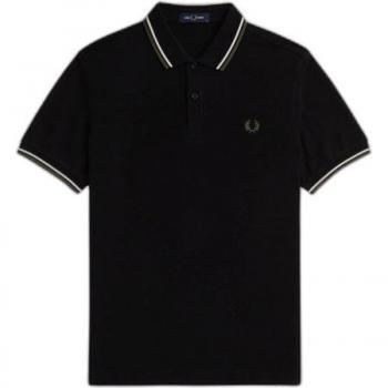 Fred Perry M3600 Black Twin Tip Polo - Men's Size S