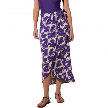 Ysabel Mora - Falda pareo de playa larga con estampado floral