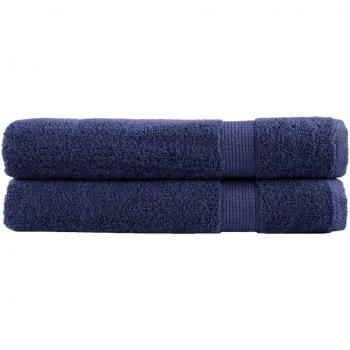 Toallas premium SOLUND 2 uds azul marino 100x200 cm 600 gsm
