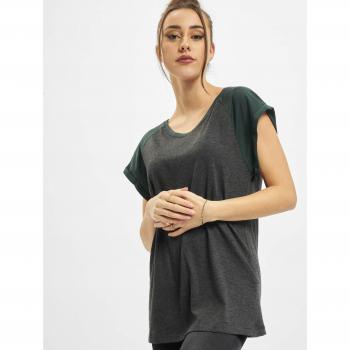 Camiseta de Chica Urban Classics - Raglan - Carbon/Verde - Tallas XS a 5XL
