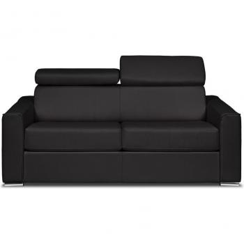 Vente‑Unique Divano Letto 140 cm – 3 posti ribaltabili in pelle nera