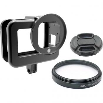Hero 8 Black Aluminum CNC Protective Case with UV Lens Filter