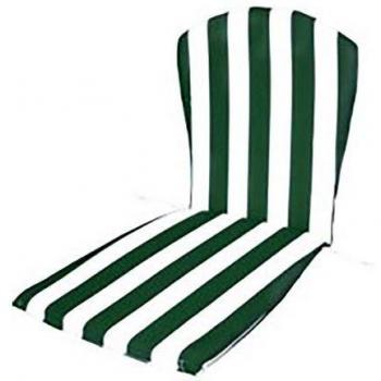 Cojín para Silla Monoblock Respaldo Bajo 35x82x3cm Blanco/Verde
