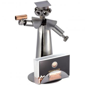 Steelman24 Dekofigur Absolvent mit Visitenkartenhalter
