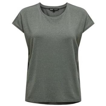 Camiseta “Green Sparkle” estilo glitter, manga corta y cuello redondo