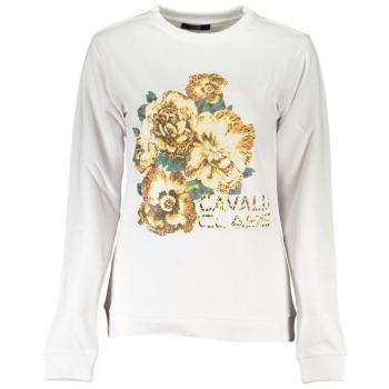 Cavalli Class Women's White Cotton Sweatshirt - Size XL