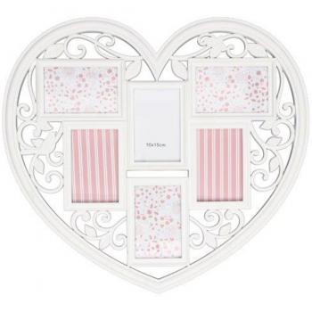 Cuore in PVC: Portafoto Bianco 60x60 cm con 6 Immagini d’Amore
