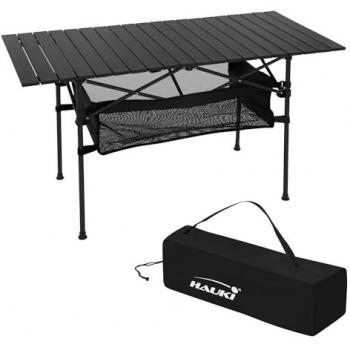 Hauki Klapptisch Campingtisch 118x55x64,5 cm Schwarz Aluminium
