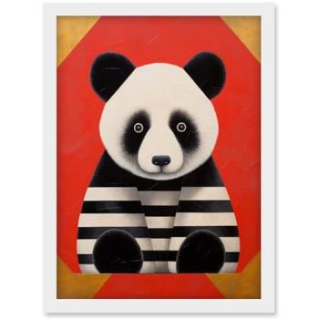 Red & Black Pandamonium – Nursery Wall Print