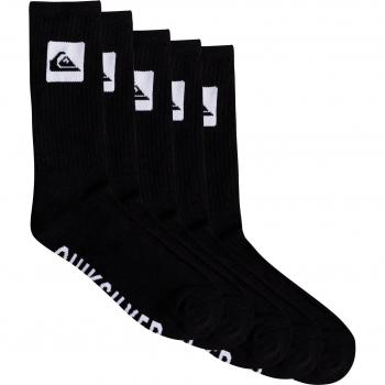 Quiksilver 5 Crew Pack para Hombre – Calcetines Negros (Pack de 3)