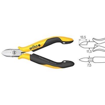Wiha Seitenschneider Professional ESD breiter, halbrunder Kopf mit kleiner Wate 115 mm