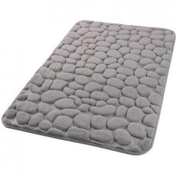 Tappeto bagno grigio memory sassi 75x45 cm