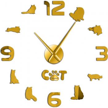 Reloj de Pared Gato 3D Silencio