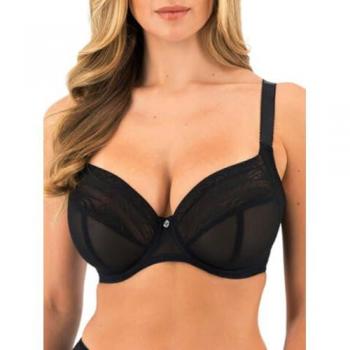 Underwire Plunge Bra, Side Support – Black, 34E