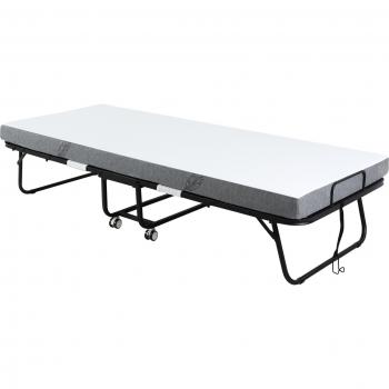 Homcom Letto Portatile 200x80cm con Materasso Incollato e Ruote – Soluzione Salvaspazio per Casa e Lavoro