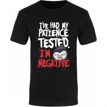 Camisa Mens Psycho Penguin Paciencia Negra