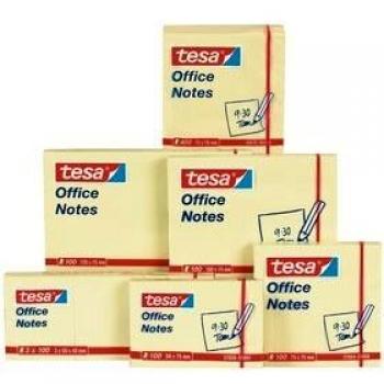 Tesa, Haftnotiz, Office Notes Haftnotizen, 100 x 75 mm, gelb 60 g-qm, 100 Blatt