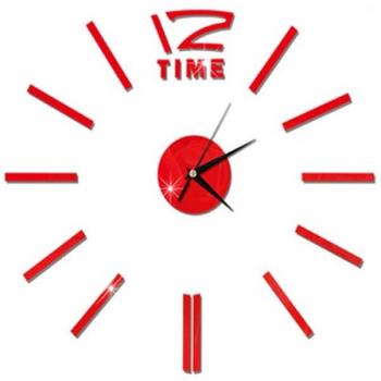 Large Frameless 3D Wall Clock - Modern DIY Gold Decor for Home and Office