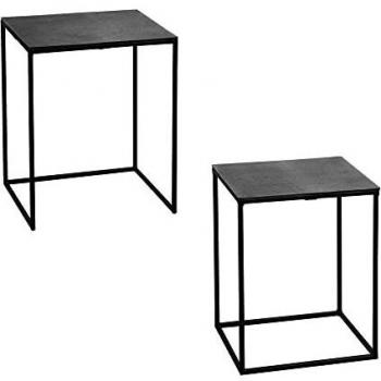 Table Passion - Set de 2 bouts de canapé rectangulaire noir