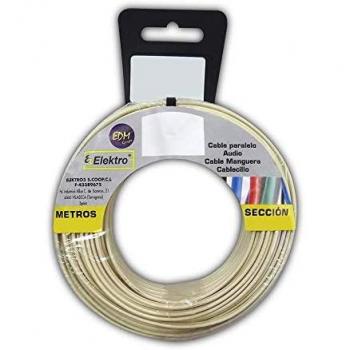 CARRETE CABLE PARALELO TELEFONO BLANCO 2 VIAS 15m