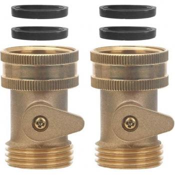 Vanne d'arrêt en laiton 3/4 pouces pour tuyau de jardin, lot de 2