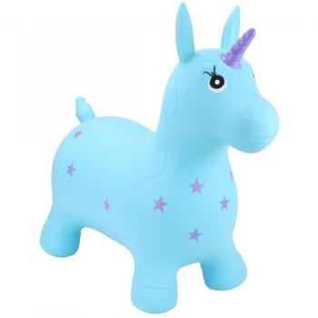 Happy Hopperz Turquoise Unicorn - Inflatable Bouncy Ride On Toy (2.5yrs - 5yrs)