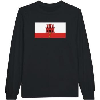 PixelForma Long Sleeve Shirt – Gibraltar Flag – Black – 100% Cotton – Menswear